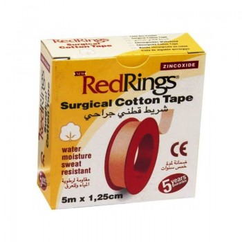 RED RINGS SURGICAL COTTON TAPE Chirurgická páska bavlněná 5m x 1,25cm